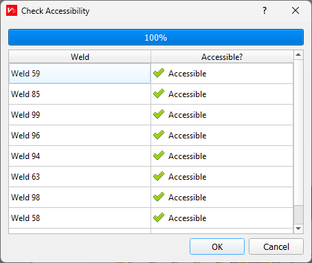 Check accessibiliy dialog