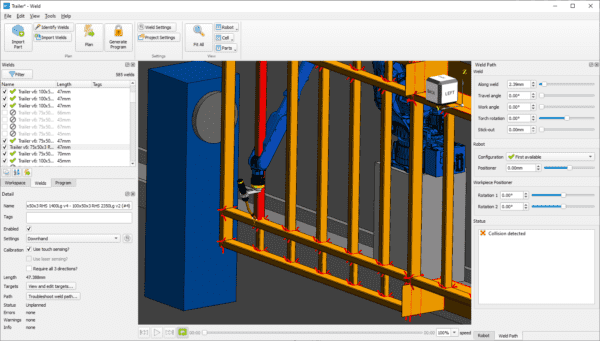 Troubleshoot welds area