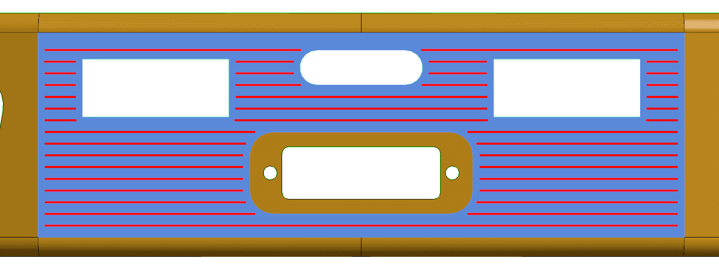 Line hatcing on sample part