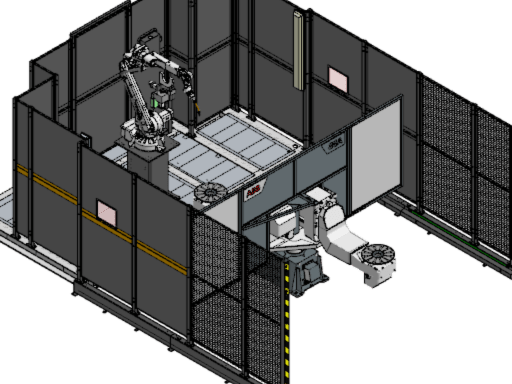 ABB FlexArc welding cell with guarding and a 2-axis positioner